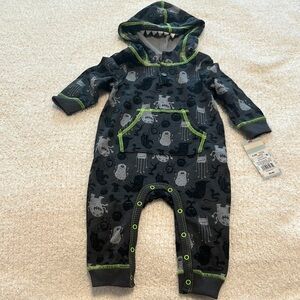 Cat & Jack Black and Gray Footies One Piece